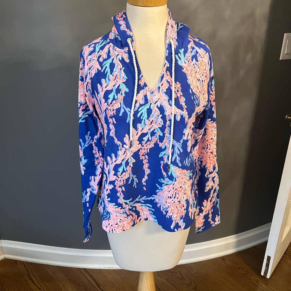 Vibrant Blue and Pink Hoodie